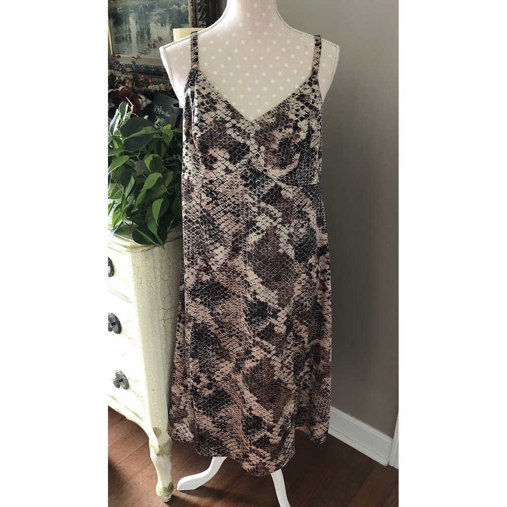 Torrid Satin Nightgown Slip Dress Gown Snakeskin Print Women's 00 Or Size 10